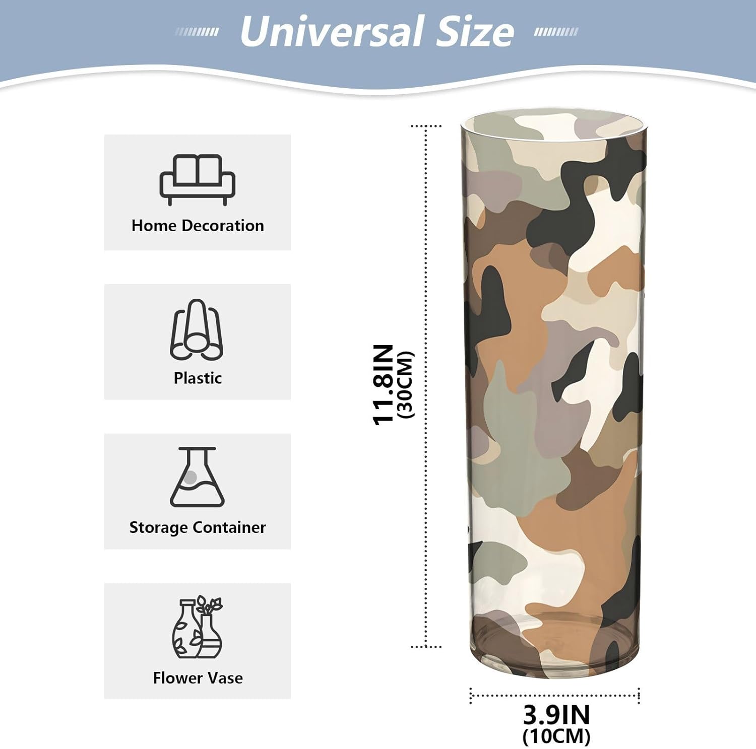 Camouflage Retro Plastic Hurricane Candle Holder Modern Decor