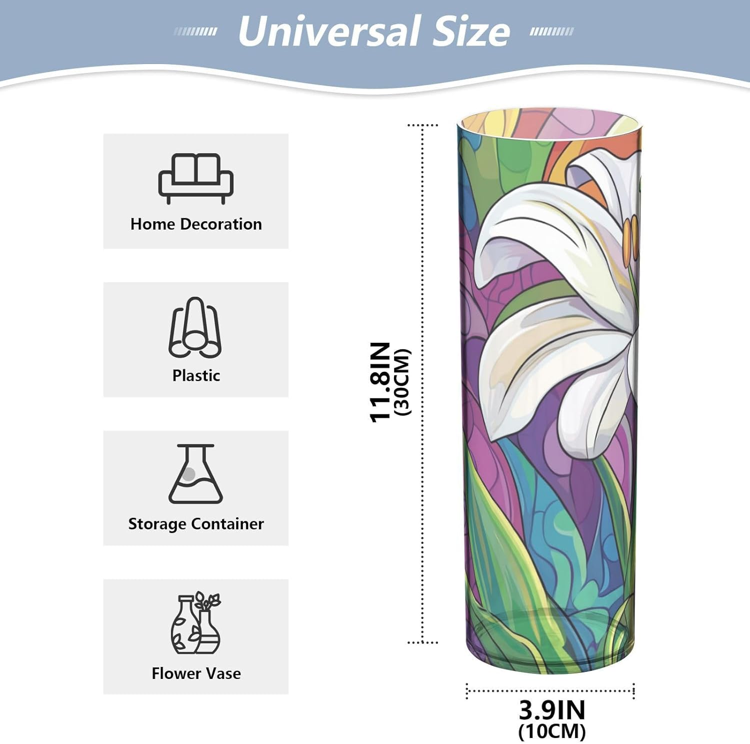 Easter Lily Plastic Flower Vase 118 x 39 Inch Decorative