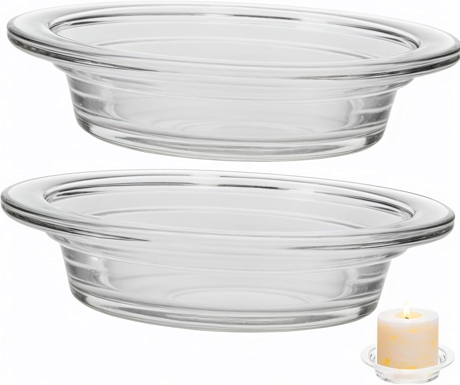 2Pcs Glass Wax Heating Replacement Tray for Aromatherapy Lamps