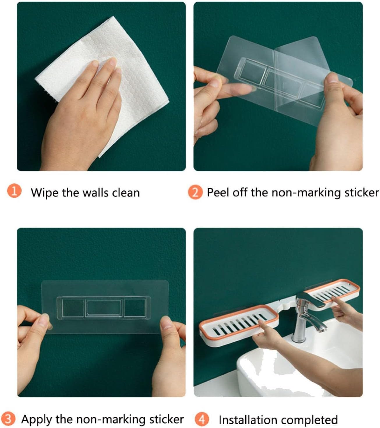 Foldable Corner Storage Shelf Revolving Rack Wall Mounted Bathroom Organizer