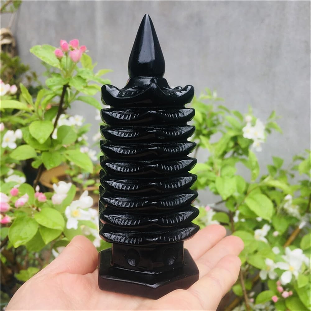 KatLin Obsidian Pagoda Point Crystal Ornament 15cm