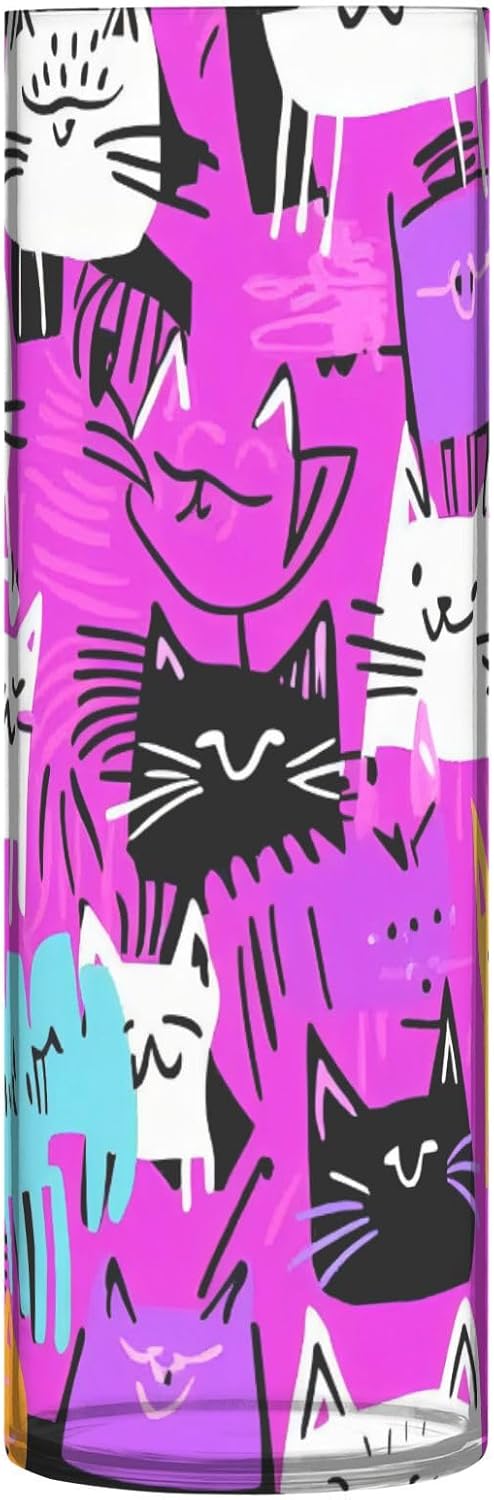 Peach Punk Cats Colorful Cartoon Plastic Vase 118 x 39 Inch