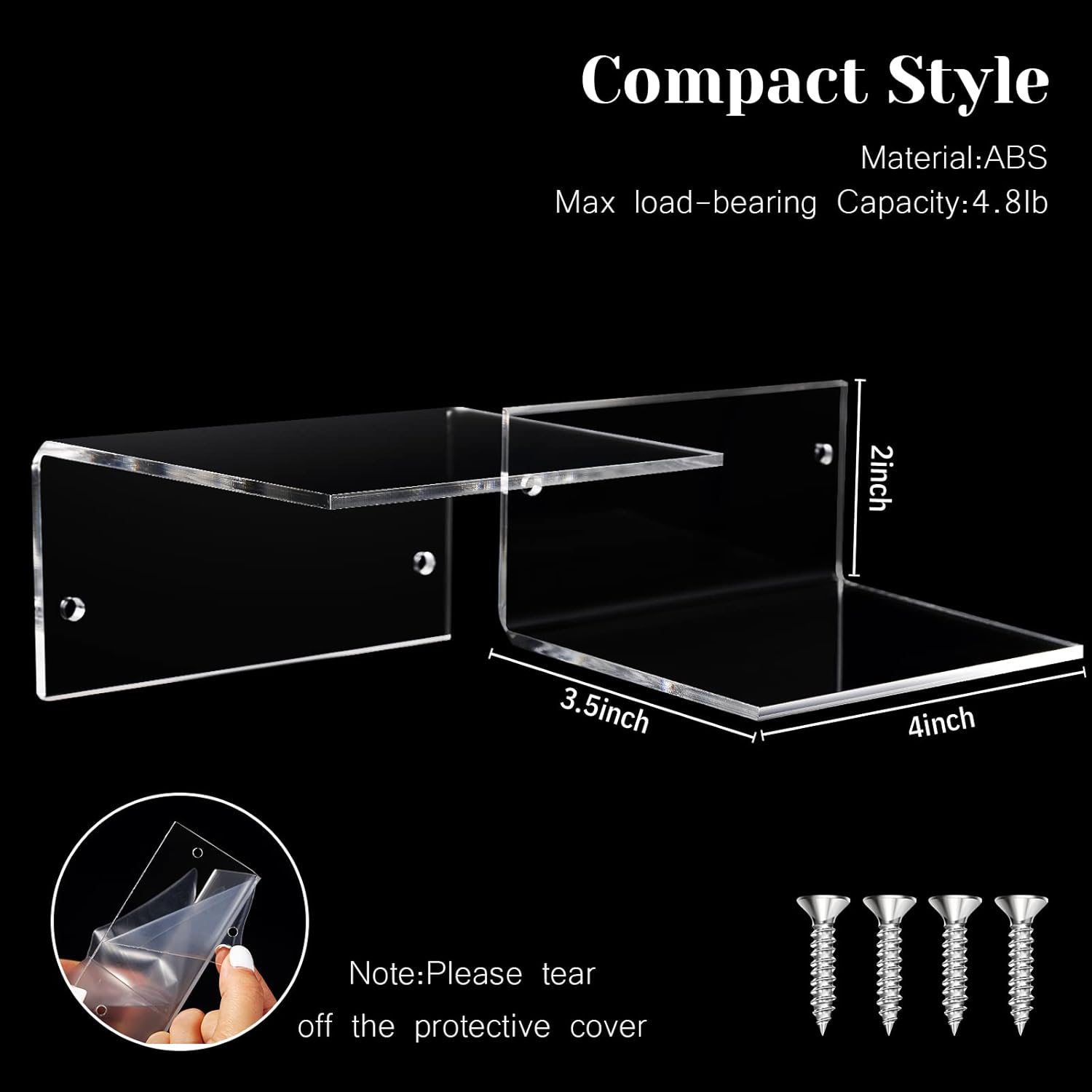 Yalikop 10 Piece Acrylic Floating Wall Shelf Set