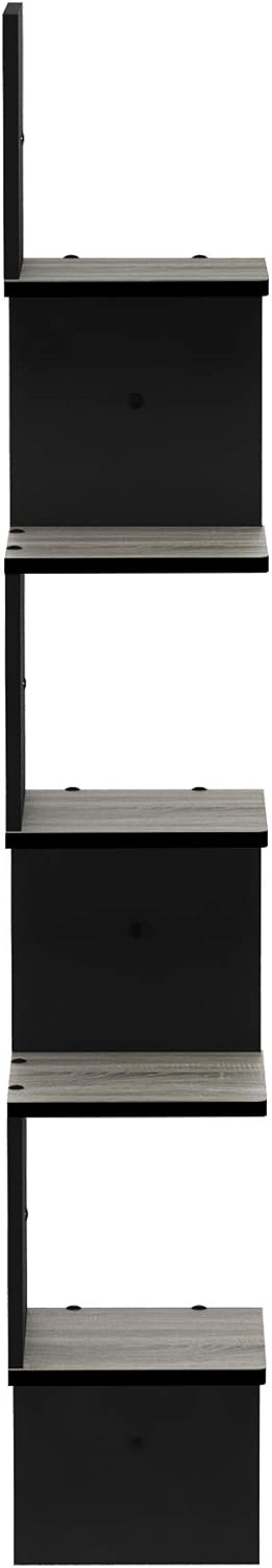 Furinno Rossi Wall Mount Floating Corner Shelf 5-Tier Square