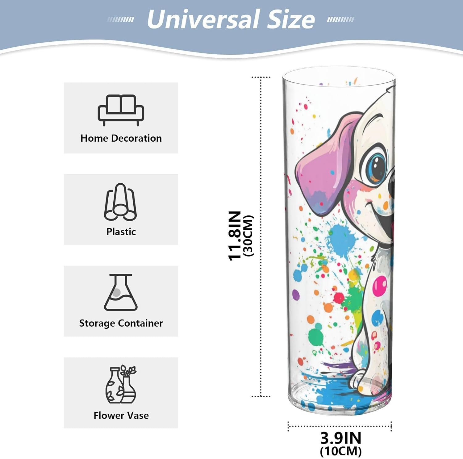 Sweet White Labrador Retriever Cylinder Vase 118x39 Inch Decor