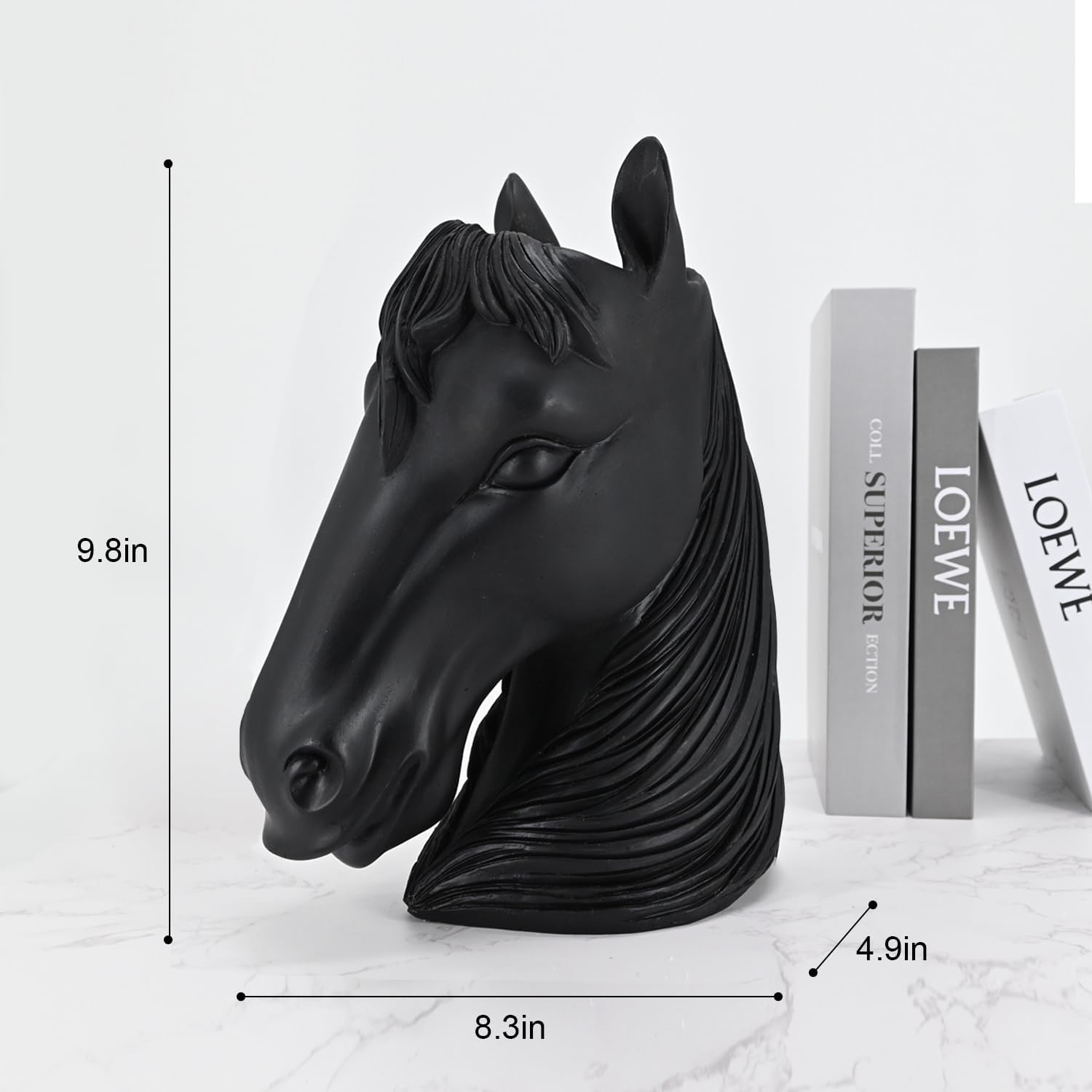 Modern Black Horse Head Vase Unique Home Decor