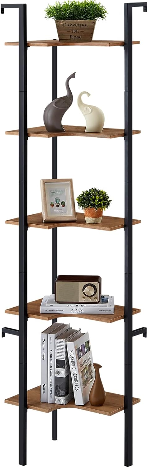 Freexployer 5 Tier Corner Shelf with Metal Frame