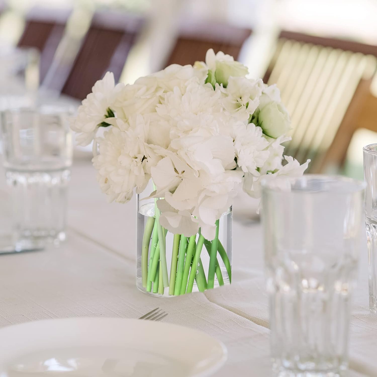 24 Pcs Tall Clear Glass Vases for Home Decor and Flower Arrangements