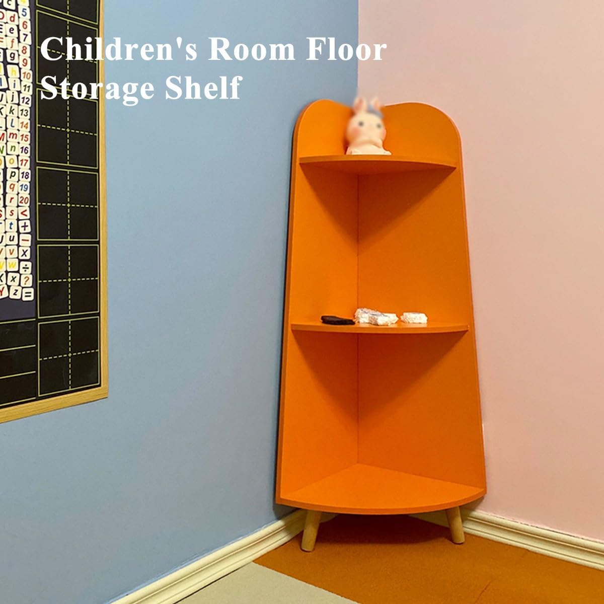 YCKEGEW Corner Display Shelf 3 Tier Ladder Shelf for Kids Bedroom Storage Shelves for Books and Dolls Furniture Decor