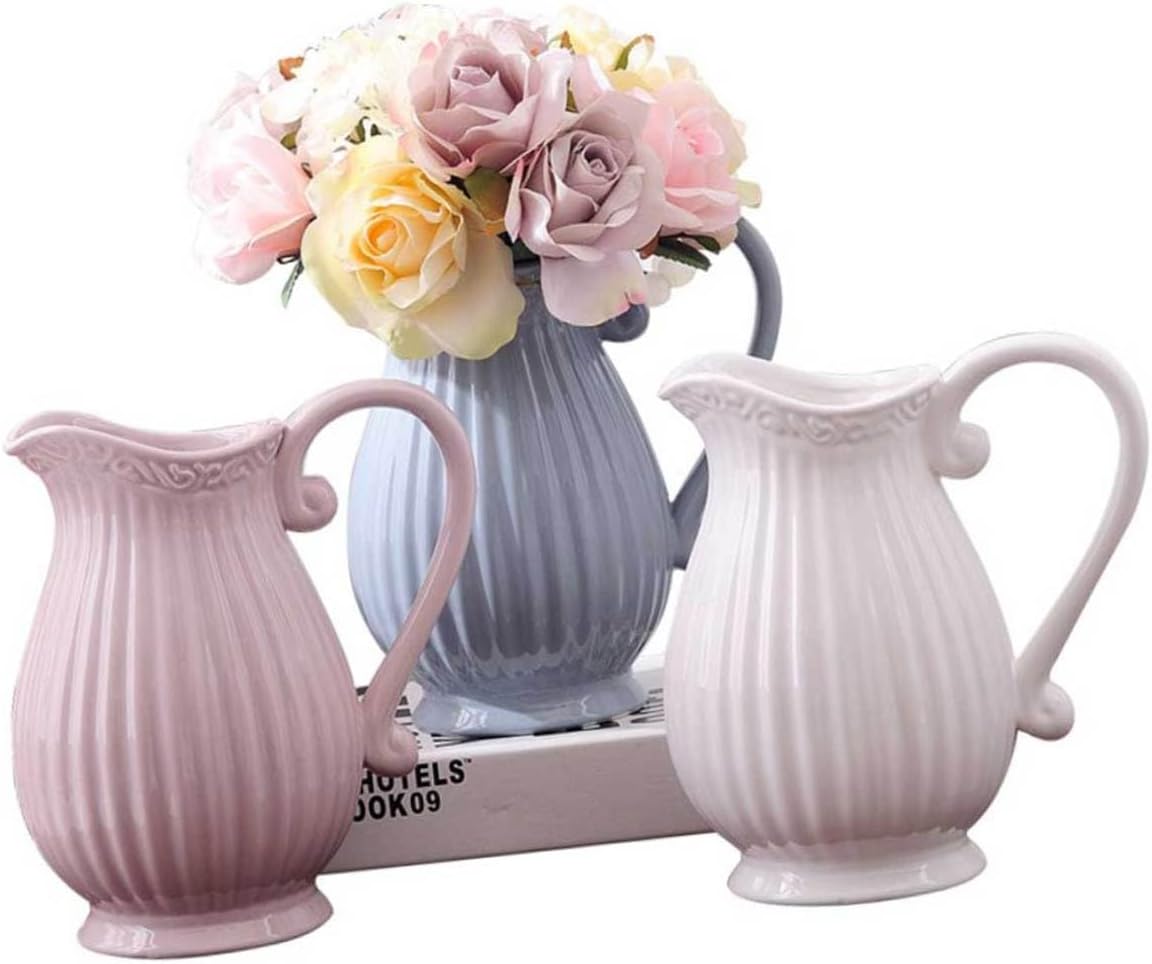 LIFKOME Ceramic Grey Decorative Vase Minimalist
