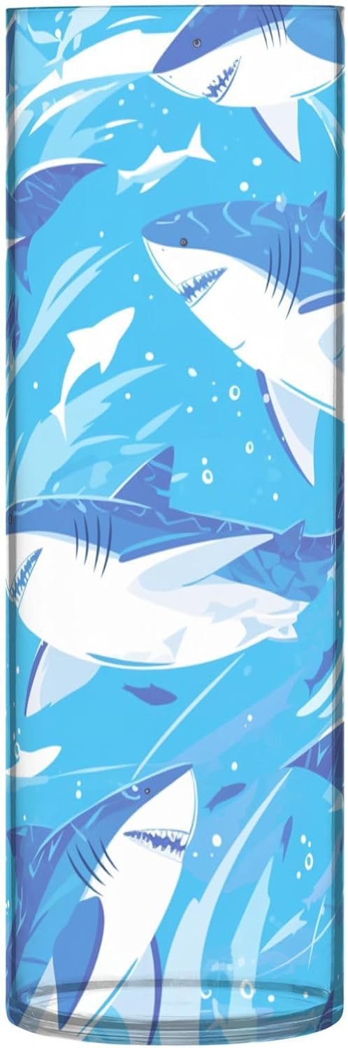 Cartoon Great White Shark Blue Plastic Vase 118 x 39 Inch