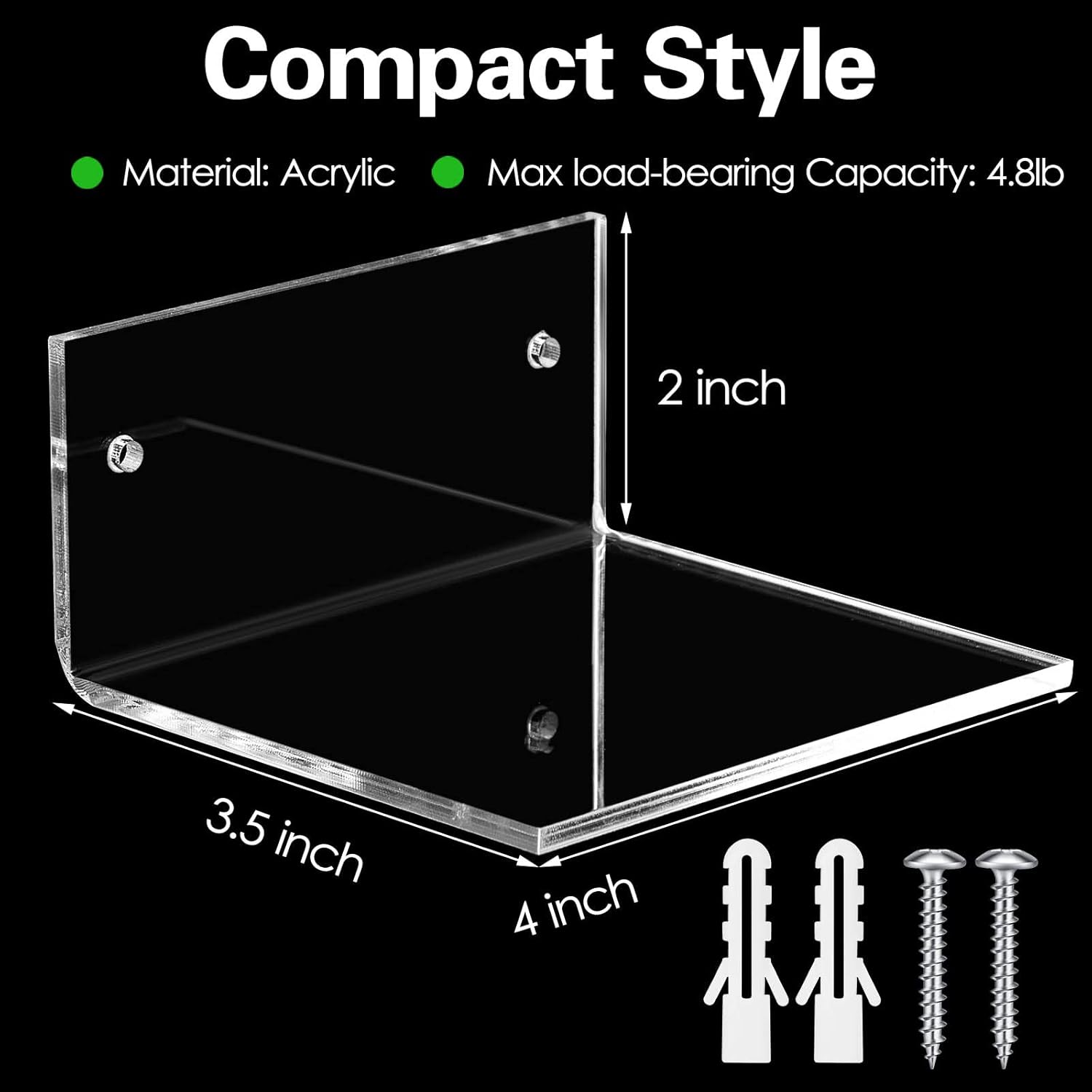 Juexica Small Acrylic Floating Shelves for Wall