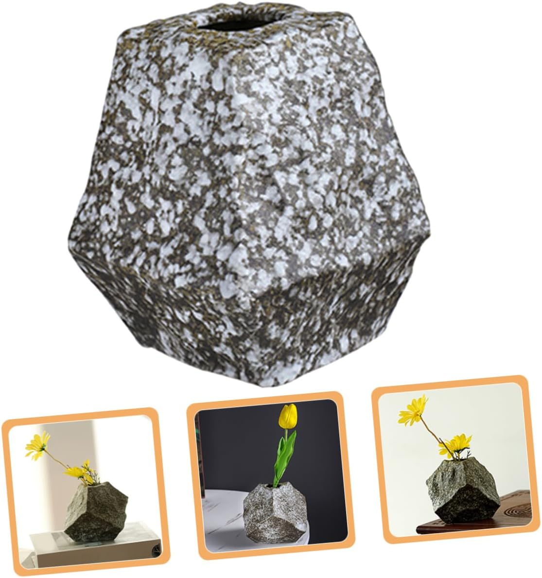 PRETYZOOM Modern Ceramic Vase Abstract Rock Design