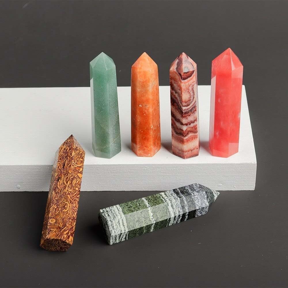 KatLin Green Zebra Stone Crystal Wand for Home Decor
