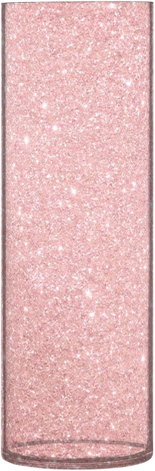 Glittering Starry Skin Color Plastic Hurricane Candle Holder 118 x 39 Inch Decorative Vase