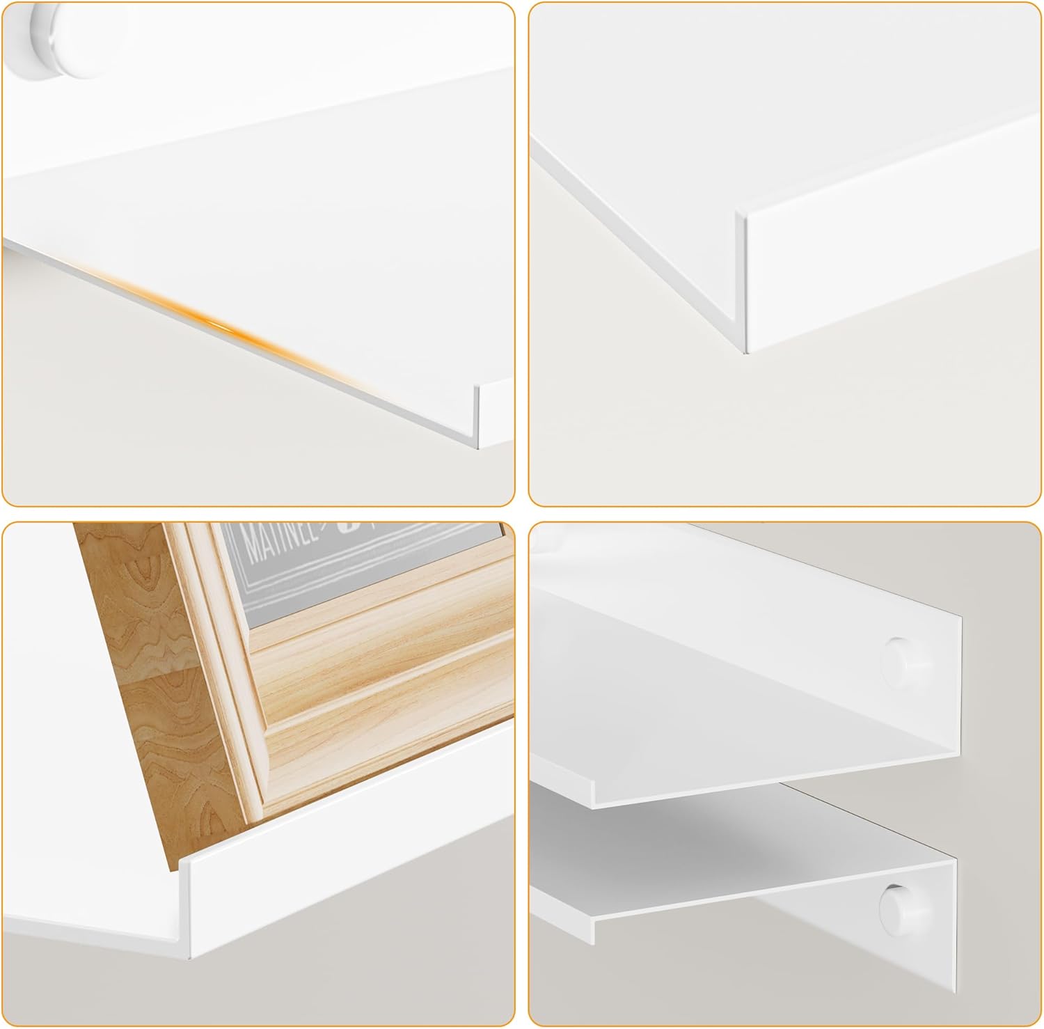 Wisfame White Floating Wall Shelves Set of 2 157 Inch