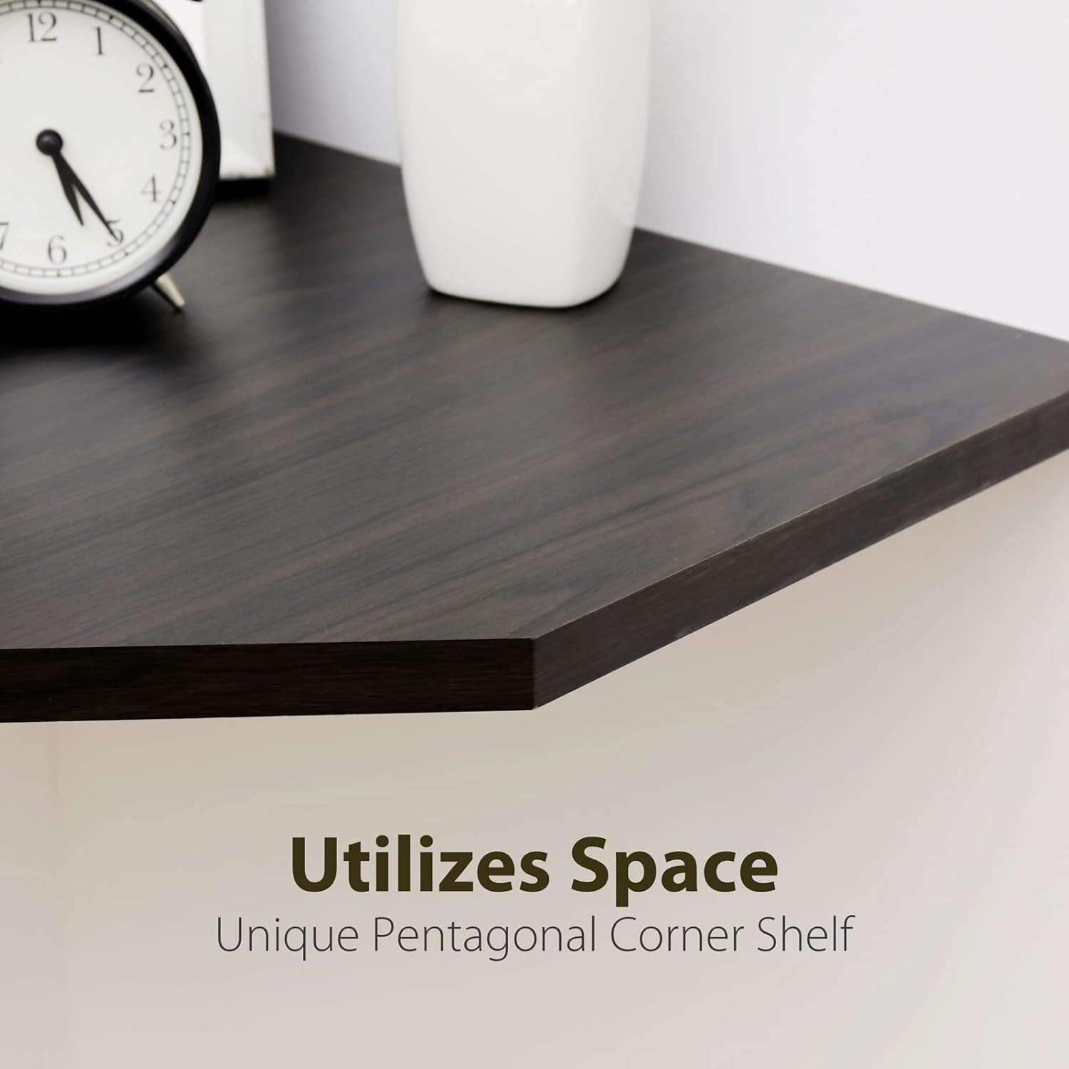 20-Inch Corner Floating Shelf with Wire Cable Hole