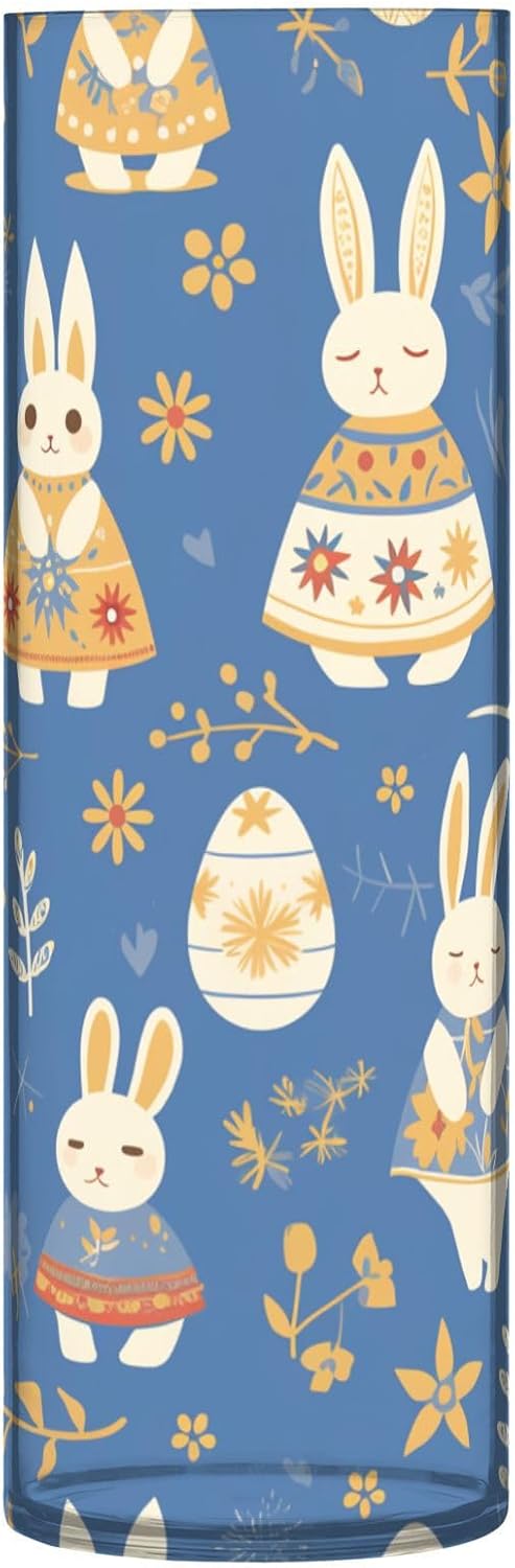 Rabbit Easter Egg Blue Plastic Hurricane Candle Holder 118 x 39 Inch Decor Vase