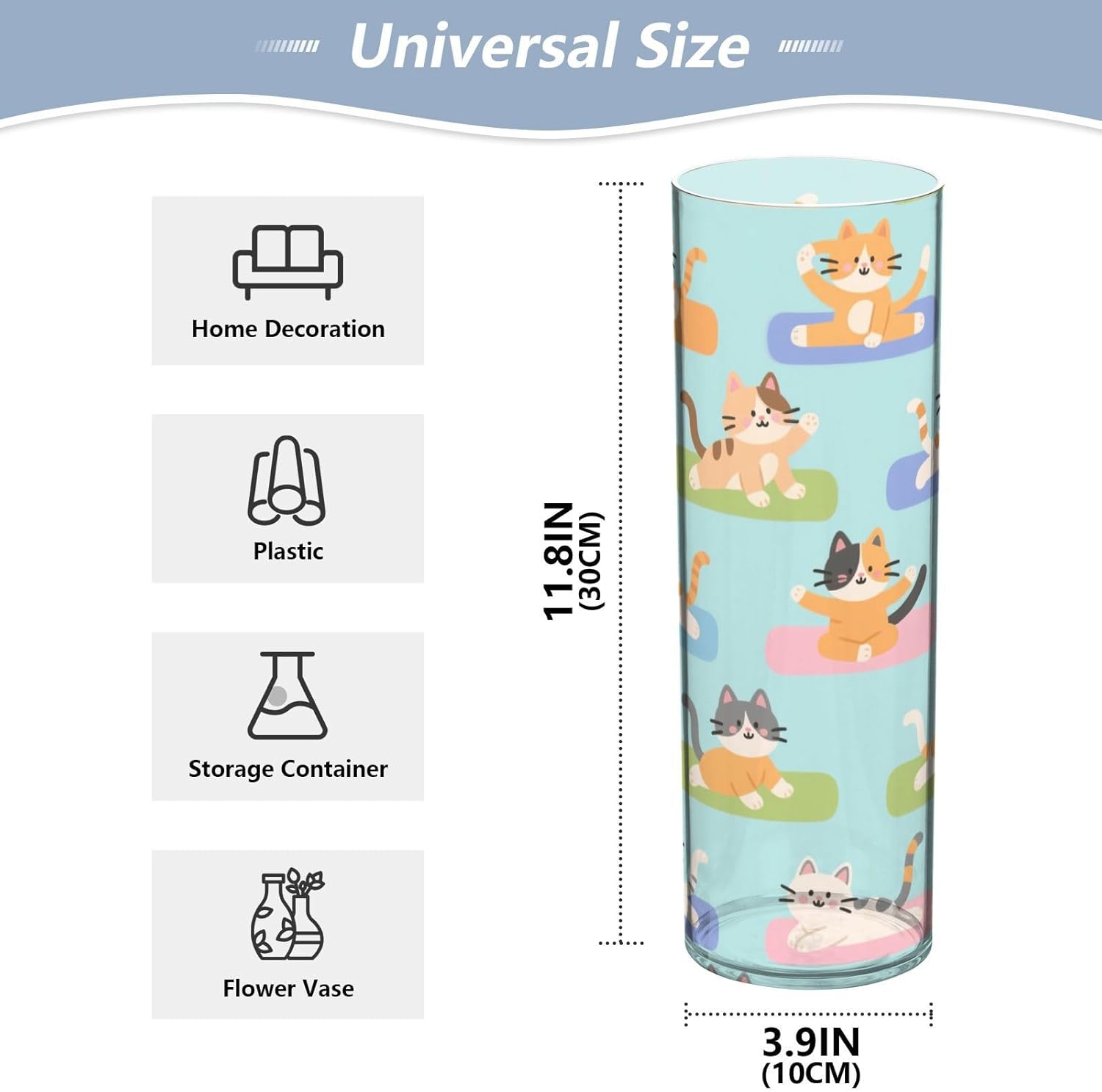 Cute Cartoon Cat Plastic Vase 118 x 39 Inch