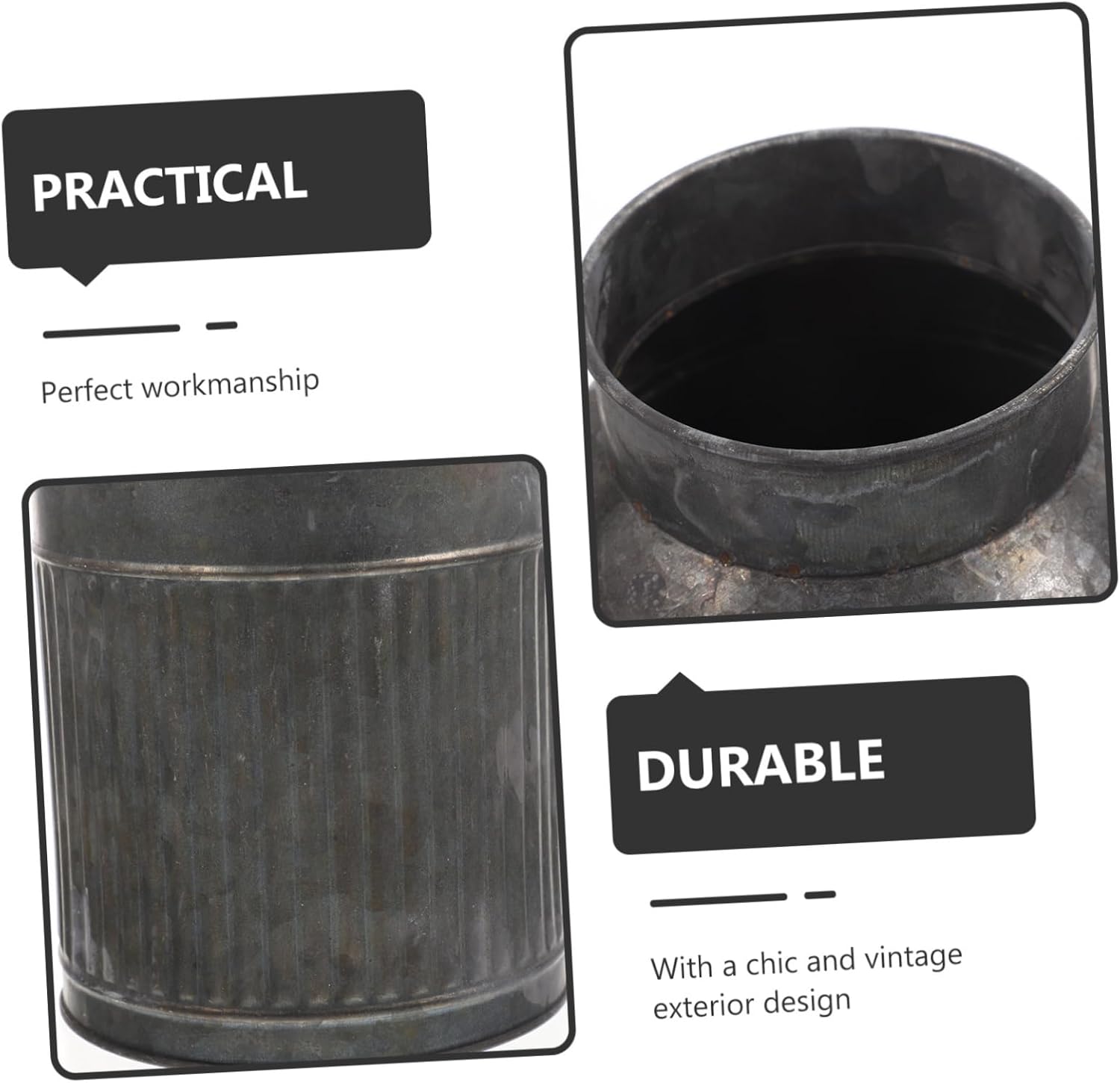 LIFKOME Vintage Flower Pot Retro Bucket for Indoor Plants