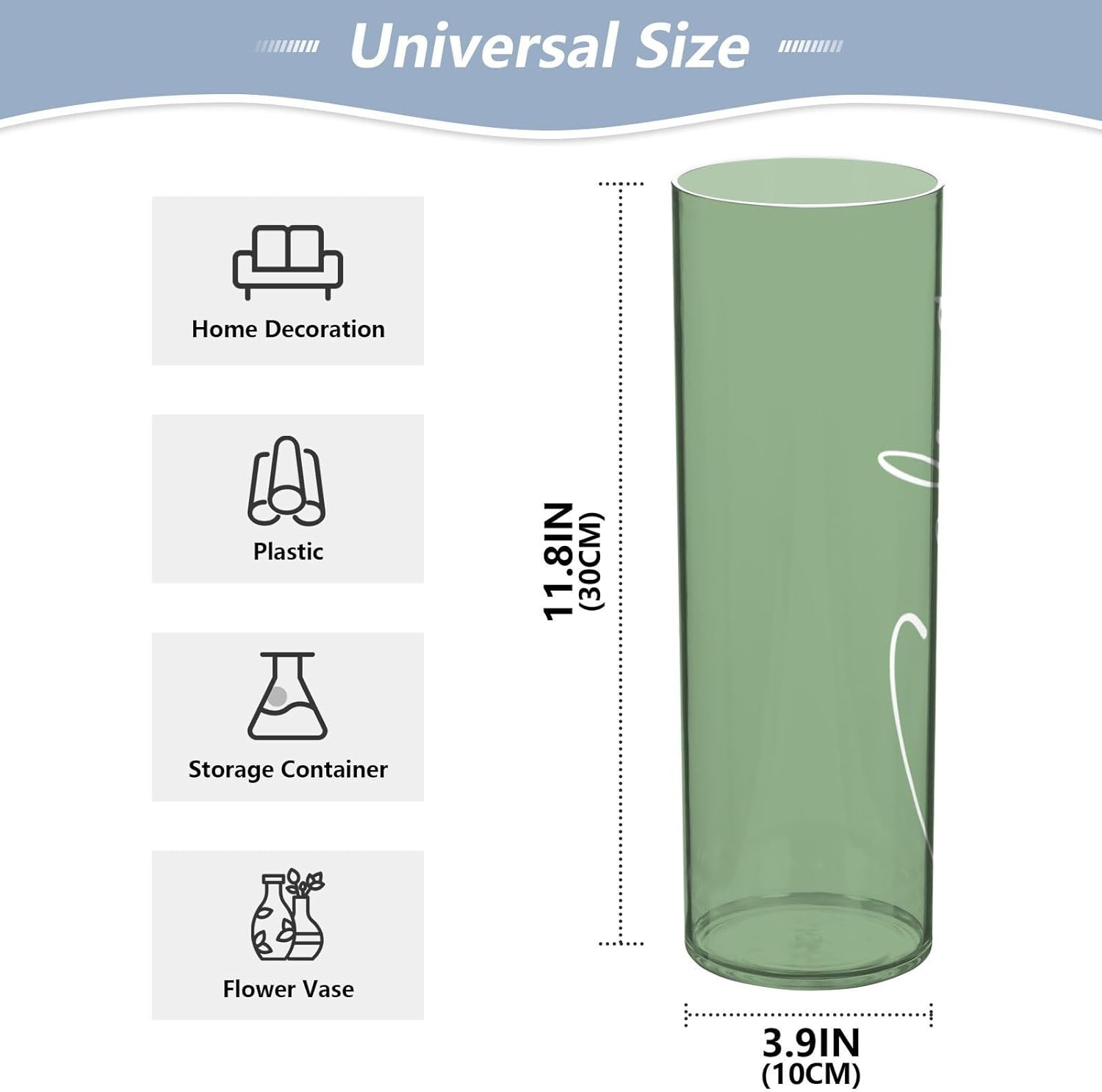 Custom Sage Green Vase for Centerpieces and Decor