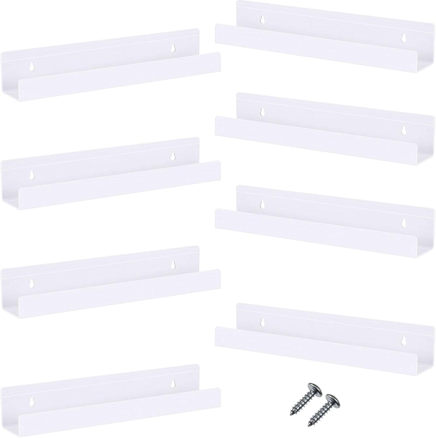 Blulu 8-Pack 14 Inch Acrylic Floating Shelf for Home Decor