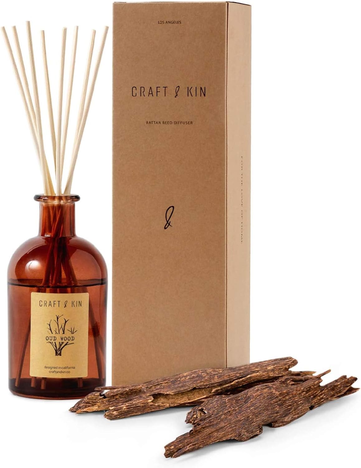 Craft Kin Oud Wood Reed Diffuser Set