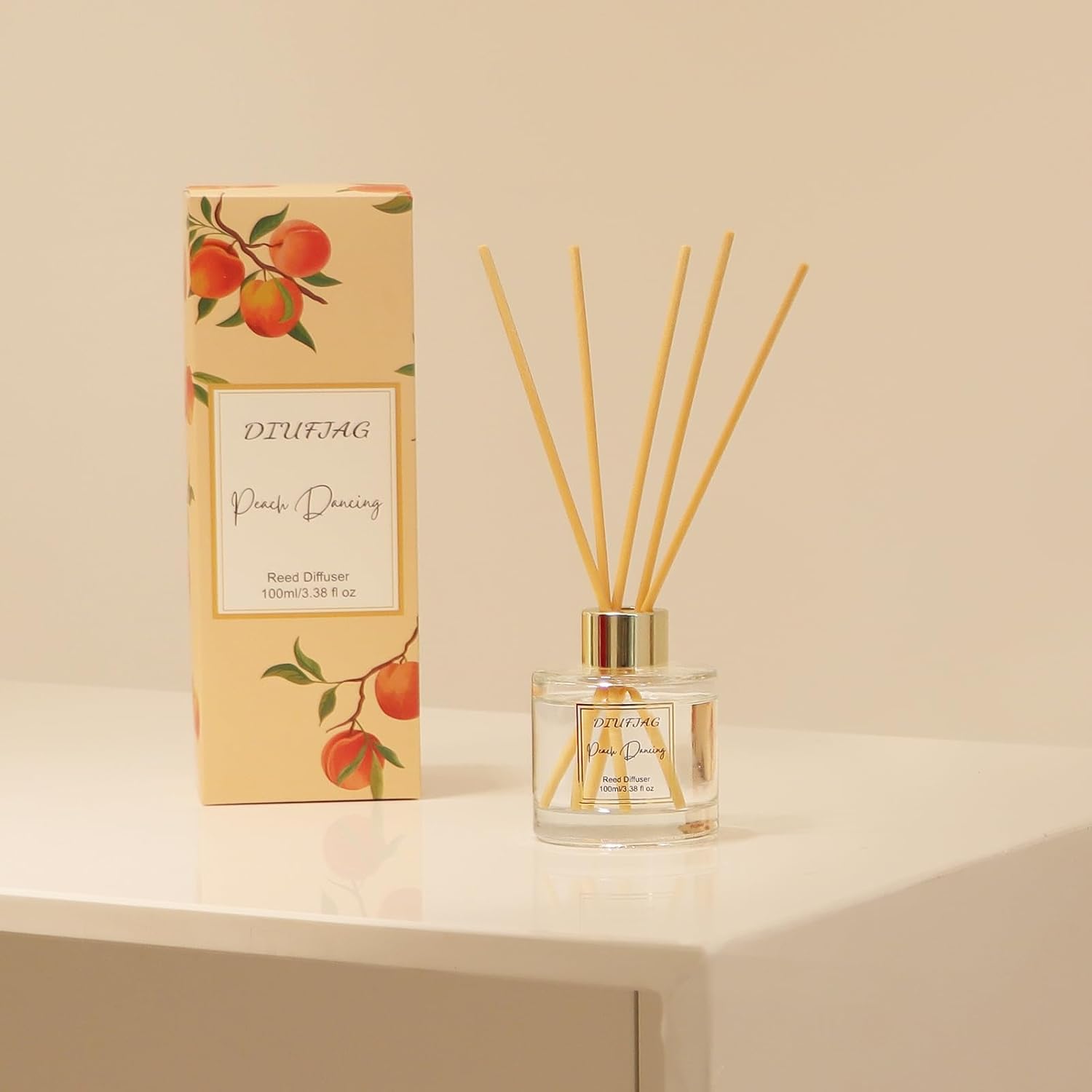 100ml Scent Diffuser with 6 Fiber Sticks Peach