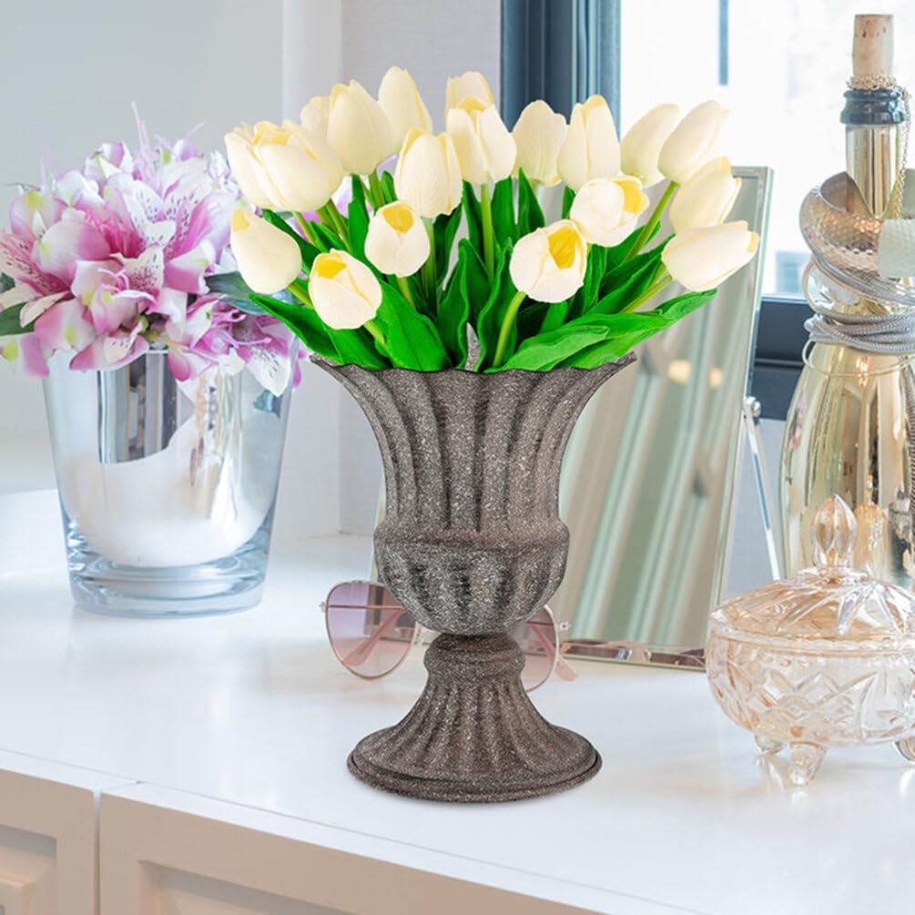 Luxshiny Cemetery Vase Iron Flower Holder for Graves