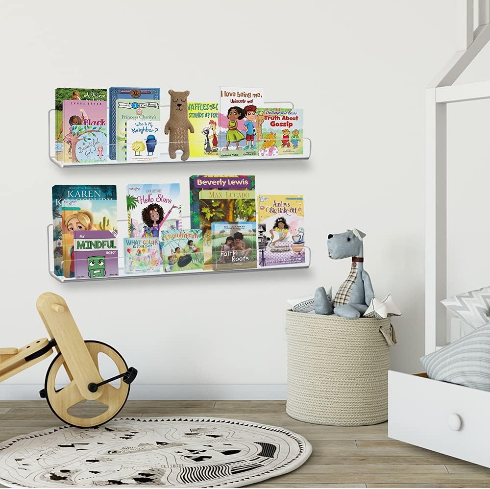 ECOSEAO Floating Shelves Set of 6 Clear Acrylic Display Stand