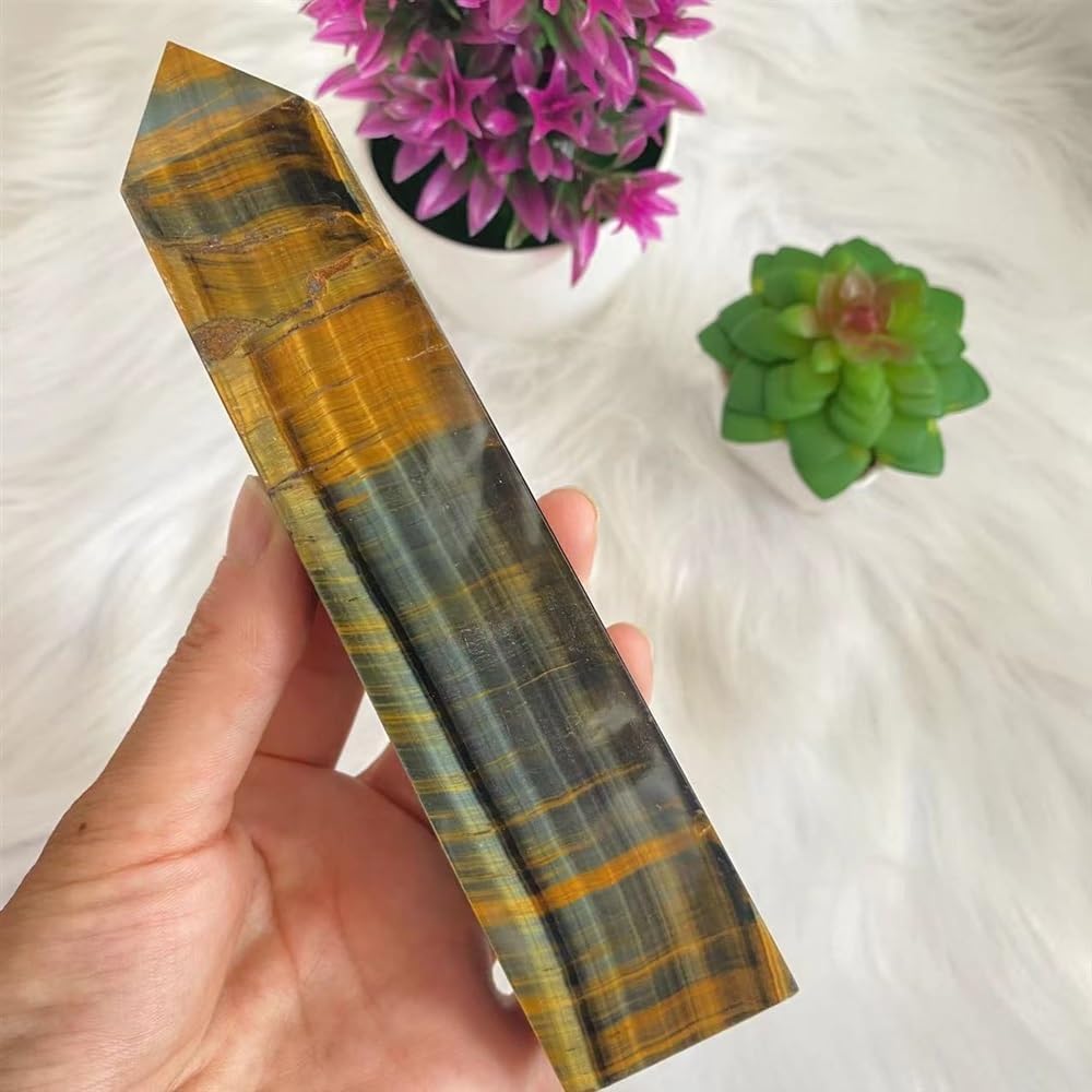 KatLin Natural Blue Tiger Eye Reiki Healing Stick Ornaments