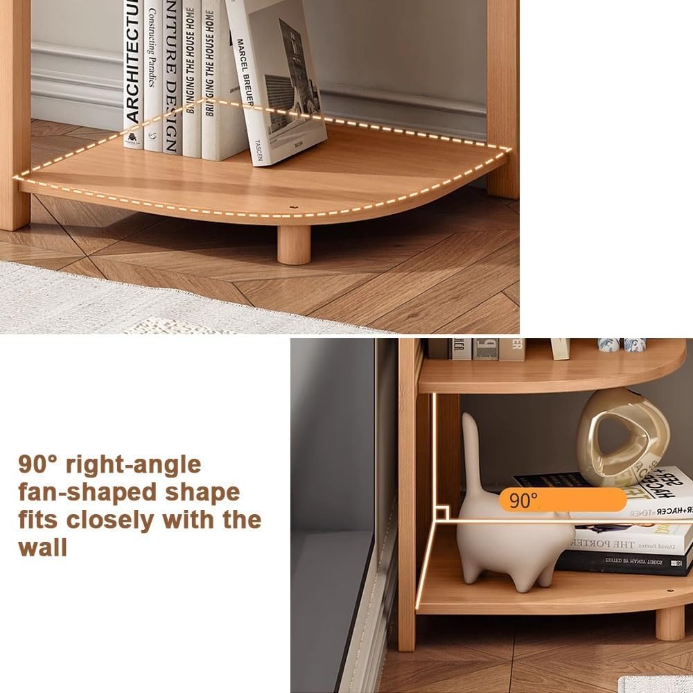 Miusocal Rattan Corner Bookshelf with 5 Tier Storage