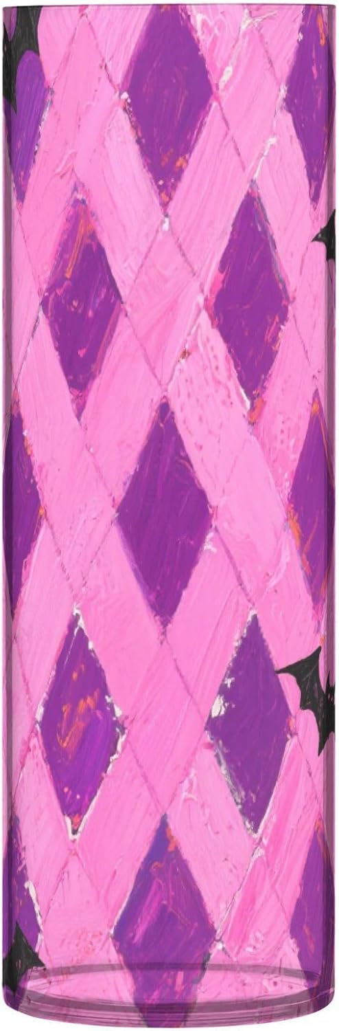 Gothic Pink Grid Plastic Flower Vase 118 x 39 Inch