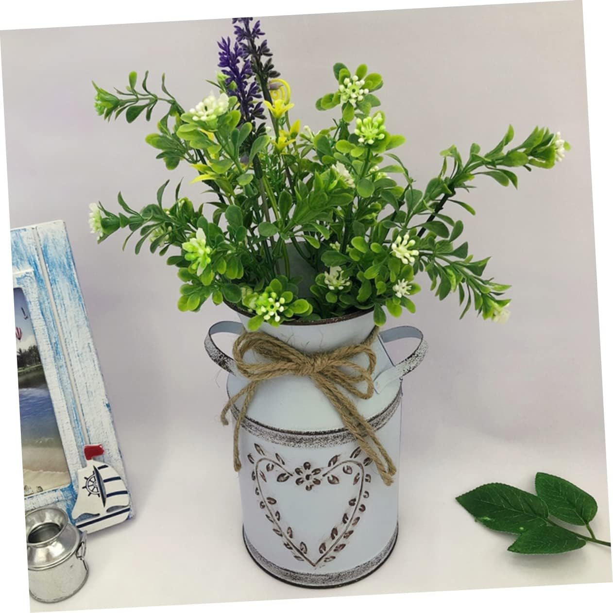 Vintage Metal Flower Bucket for Rustic Decor