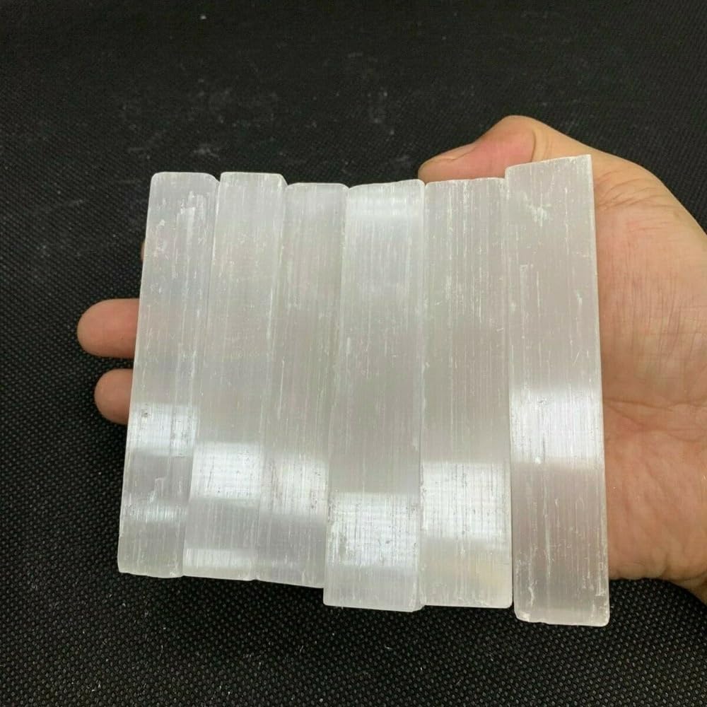 KatLin Natural Selenite Strip Transparent Gypsum Stick for Protection and Energy