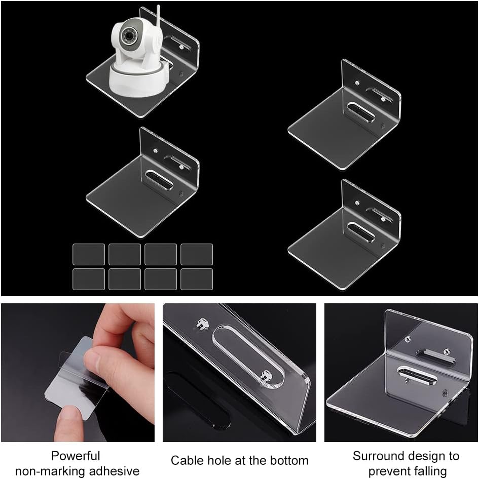 PH PandaHall 4pcs Clear Acrylic Floating Wall Shelves