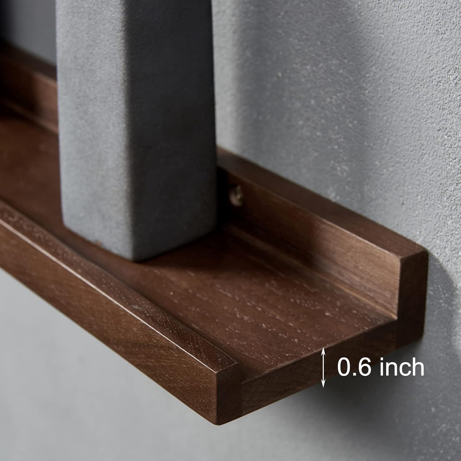 12 Inch Floating Shelves Set of 2 Rustic Walnut Wood Wall Shelves for Bedroom Living Room Kitchen