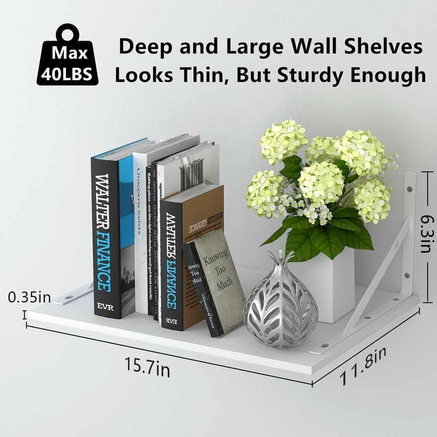 Deep Floating Shelves Set of 4 for Wall