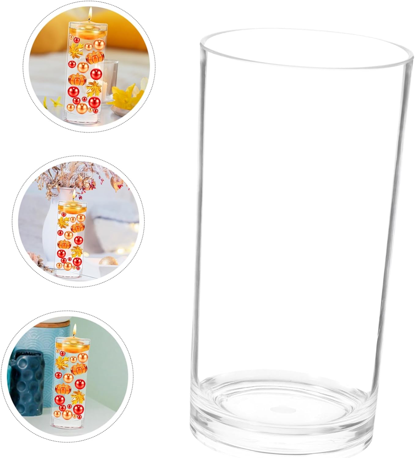 Floral Holder Vase Acrylic Floating Candle Decor Centerpiece for Home Wedding