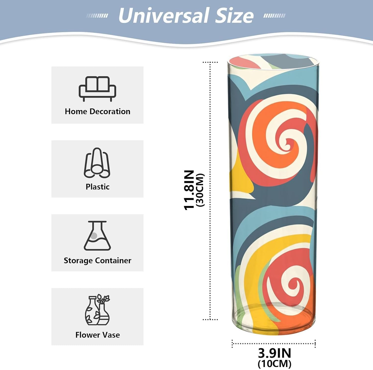 Bold Lines Spiral Shape Plastic Hurricane Candle Holder 118 x 39 Inch