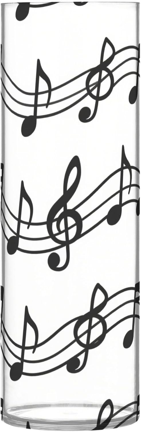 White and Black Musical Note Plastic Vase 118x39 Inch