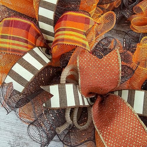 Fall Wreath Front Door Decor 24 Inch Round