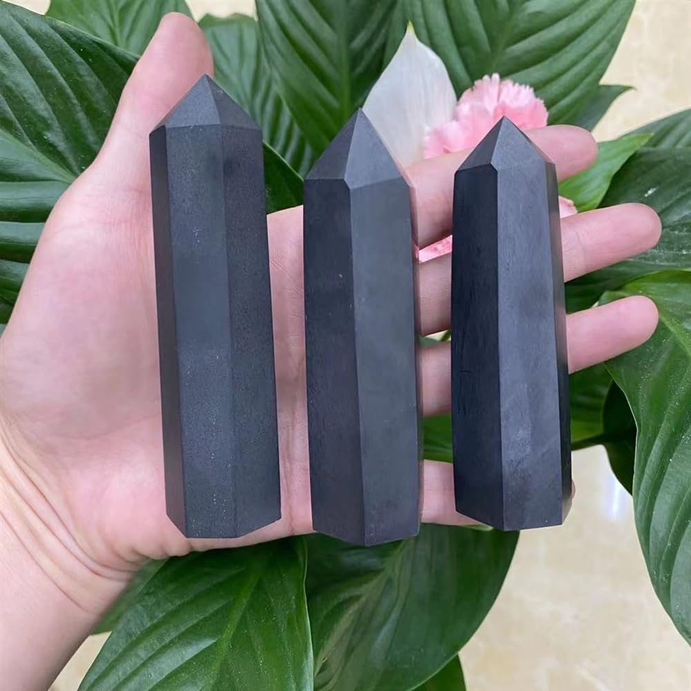 KatLin Natural Mountain Cap Stones Crystal Obelisk Decor 3pcs