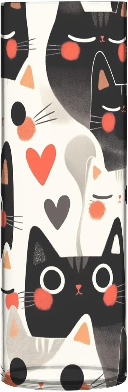 Cartoon Cute Cats Flower Vase with Floating Candle Holder