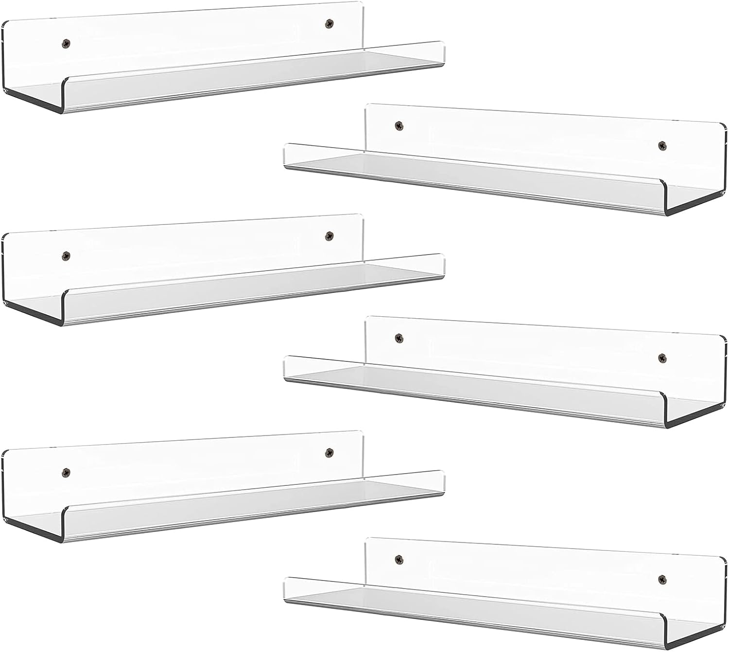 ECOSEAO Floating Shelves Set of 6 Clear Acrylic Display Stand