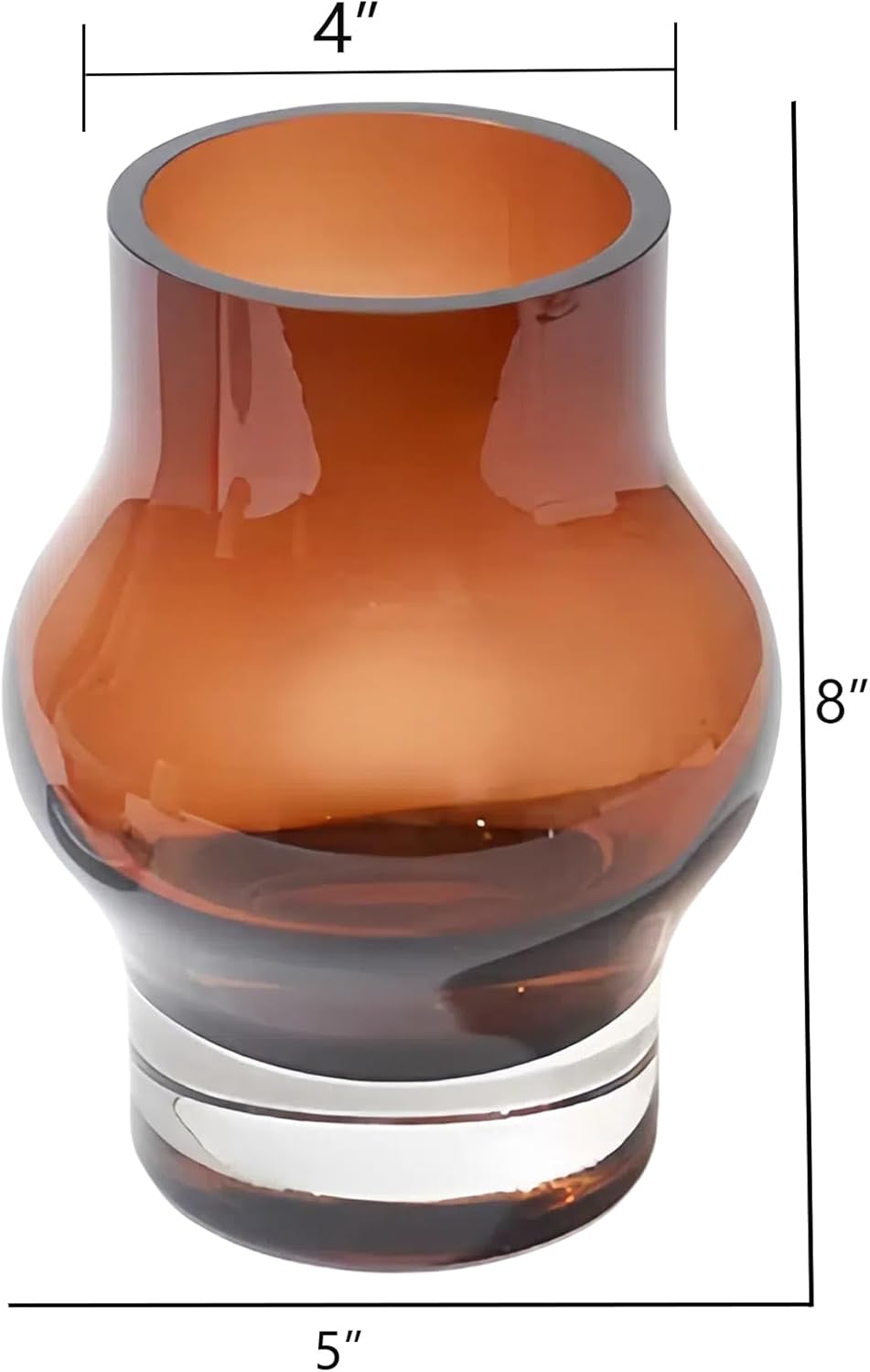 8 Inch Amber Hurricane Candleholder 35lb Thick Glass Vase