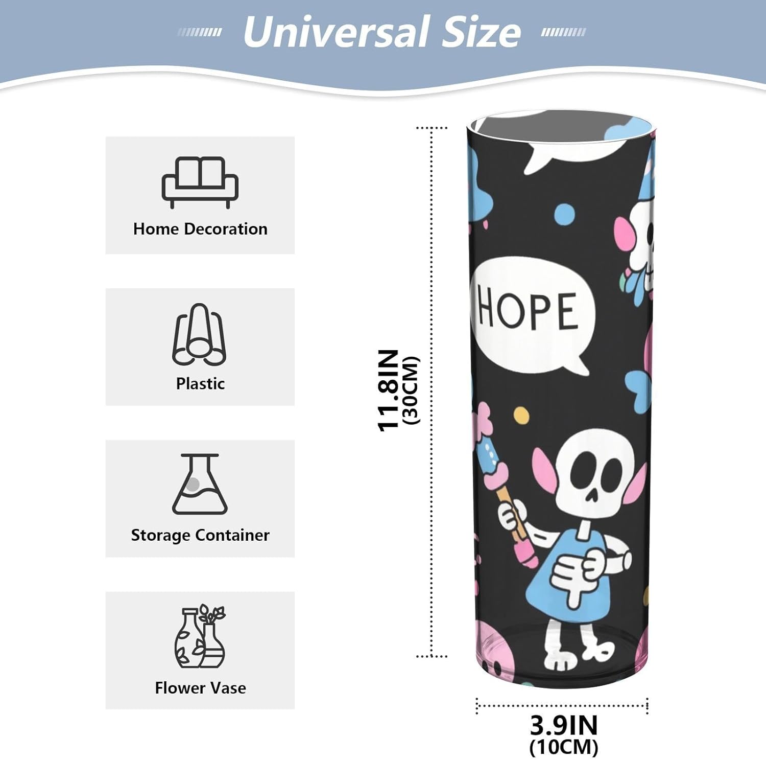 Colorful Graffiti Plastic Hurricane Candle Holder 118 x 39 Inch Decorative