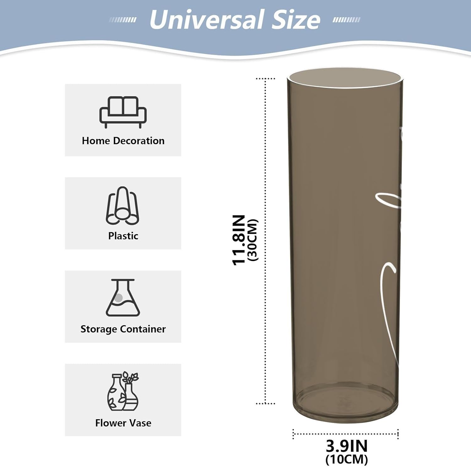Custom Ash Brown Vase for Centerpieces and Home Decor