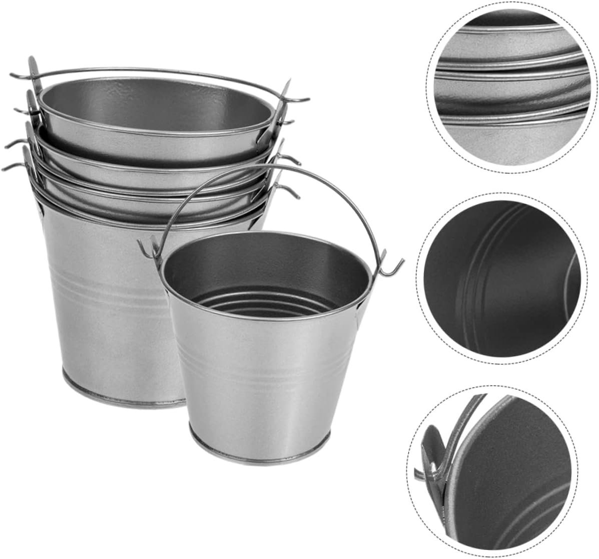 5pcs Vintage Iron Flower Pots for Home Decor and Party Use