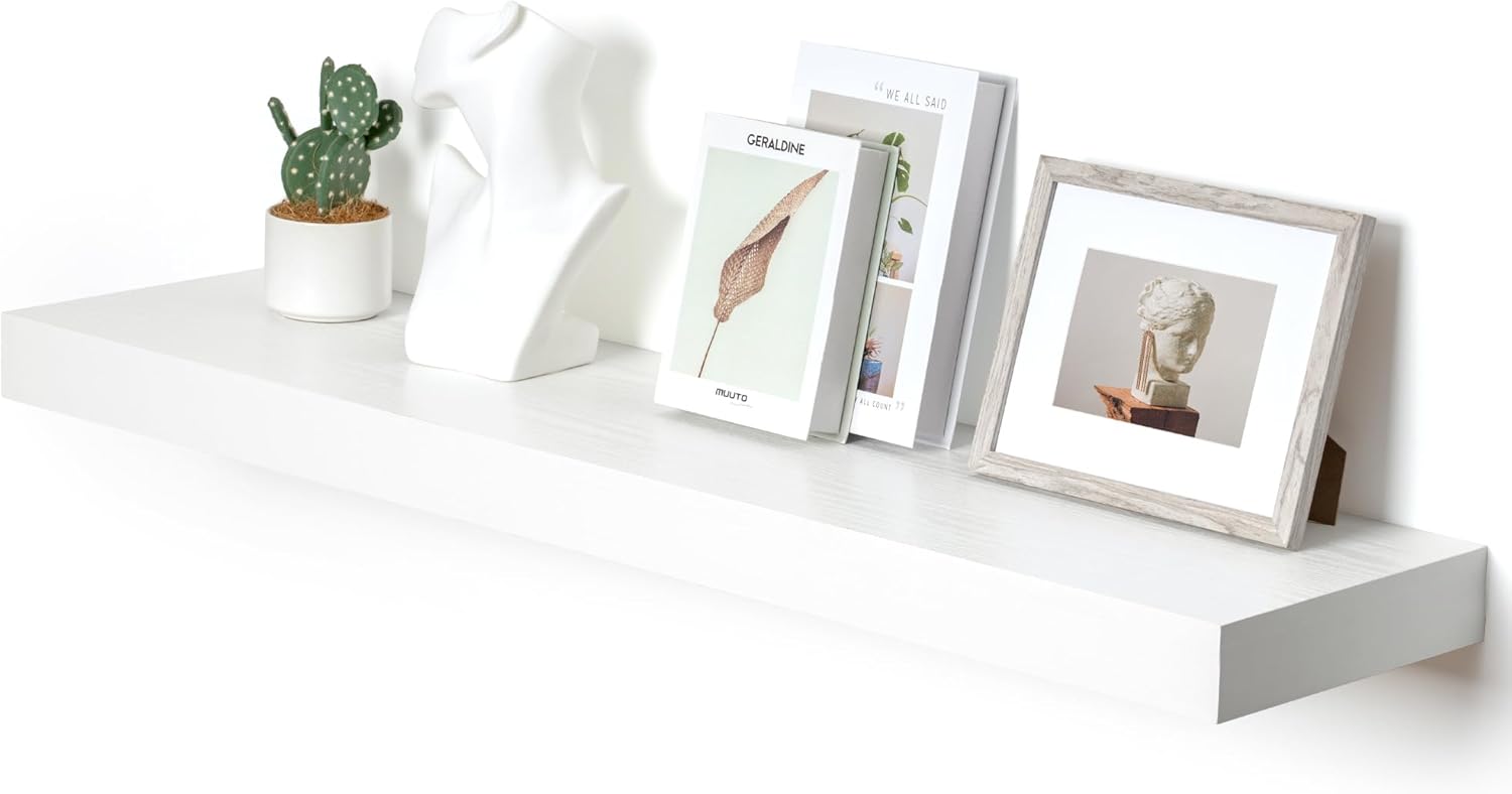 FLYJOE White Floating Shelves 48x12 Wall Set